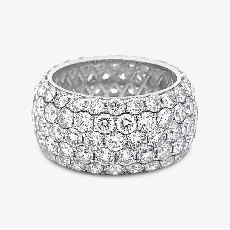 Ladies whisper-light rings -5 Row Diamond Eternity Statement Ring