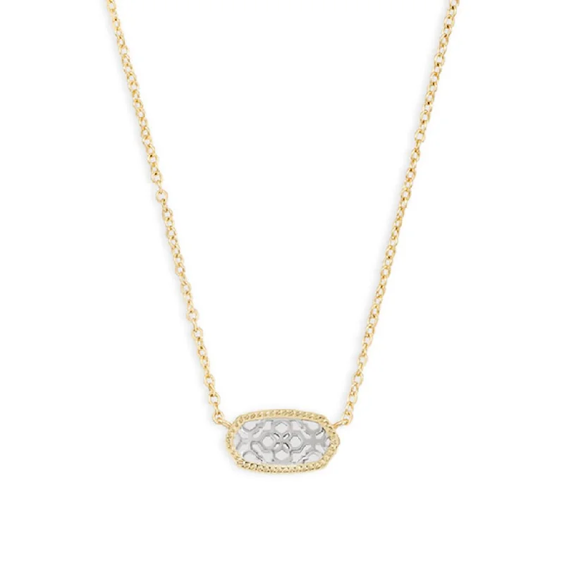 Ladies Necklaces Polished Spark-Kendra Scott : Elisa Pendant Necklace in Silver Filigree Mix