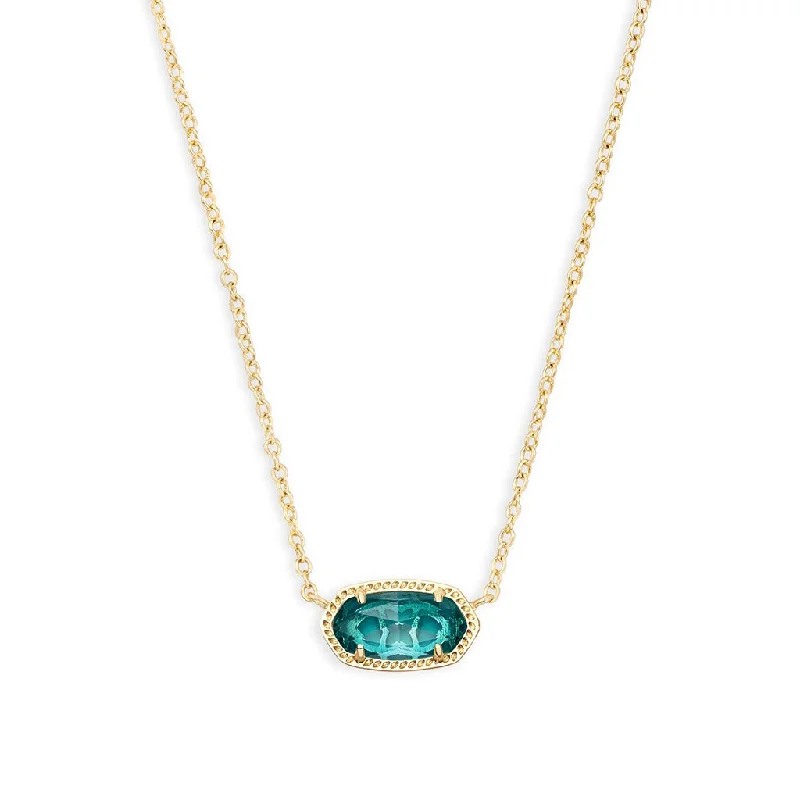 Ladies Necklaces for Grad Glow-Kendra Scott : Elisa Gold Pendant Necklace in London Blue Glass