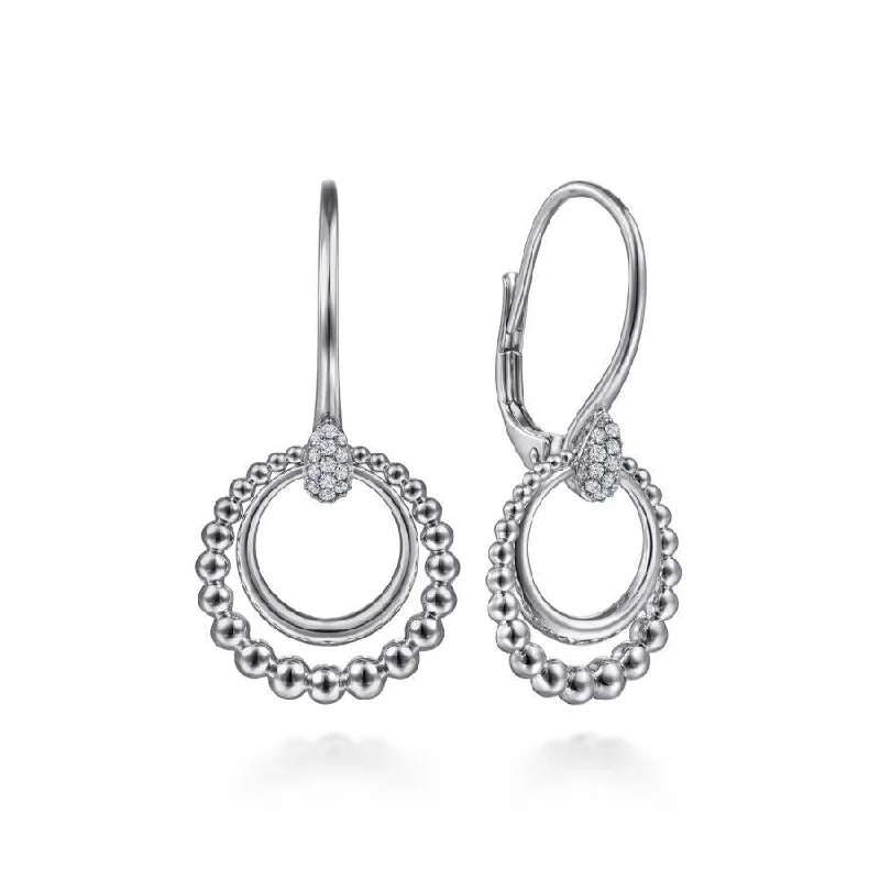 Ladies holy cross earrings -Gabriel & Co. - EG14166SVJWS - 925 Sterling Silver White Sapphire Drop Earrings