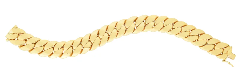 ladies gold bracelets vine patterns -14K Gold 14mm Miami Cuban Bracelet