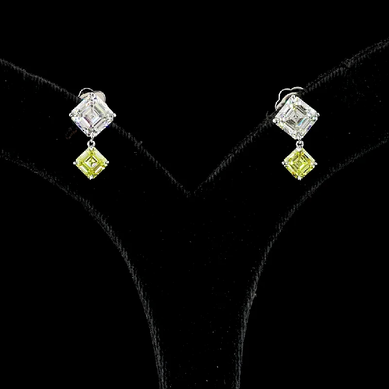 Ladies spirited boho earrings -14K White Gold Lab Grown Diamond Dangling Earrings ER4326