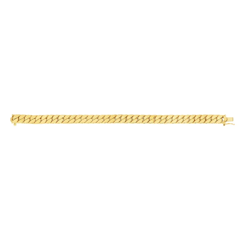 vintage gold tone bracelets for women -14K Gold Maschio Skinny Modern Curb Bracelet