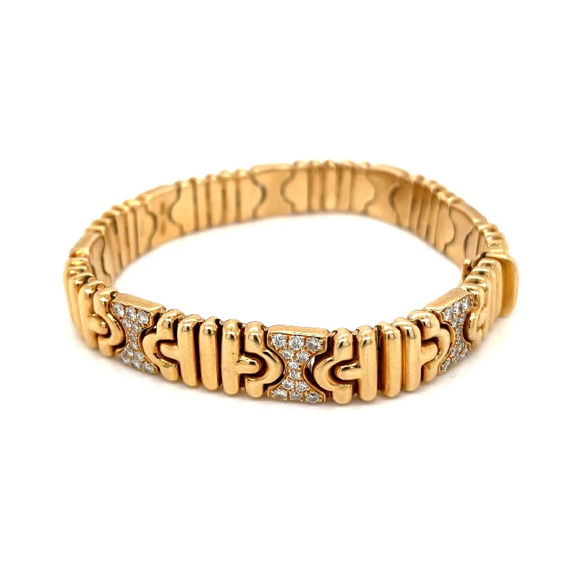 stylish silver bracelets for women online -Bulgari Parentesi Diamond Gold Bracelet