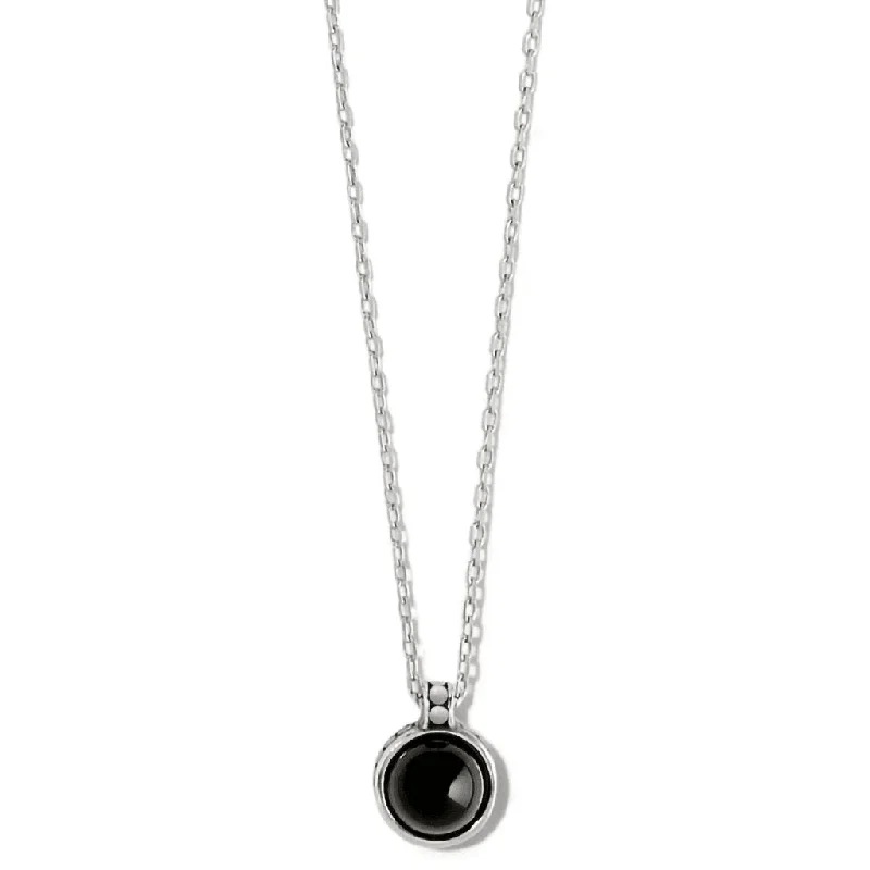 Ladies Necklaces with Clear Zircon-Brighton : Pebble Dot Onyx Short Necklace