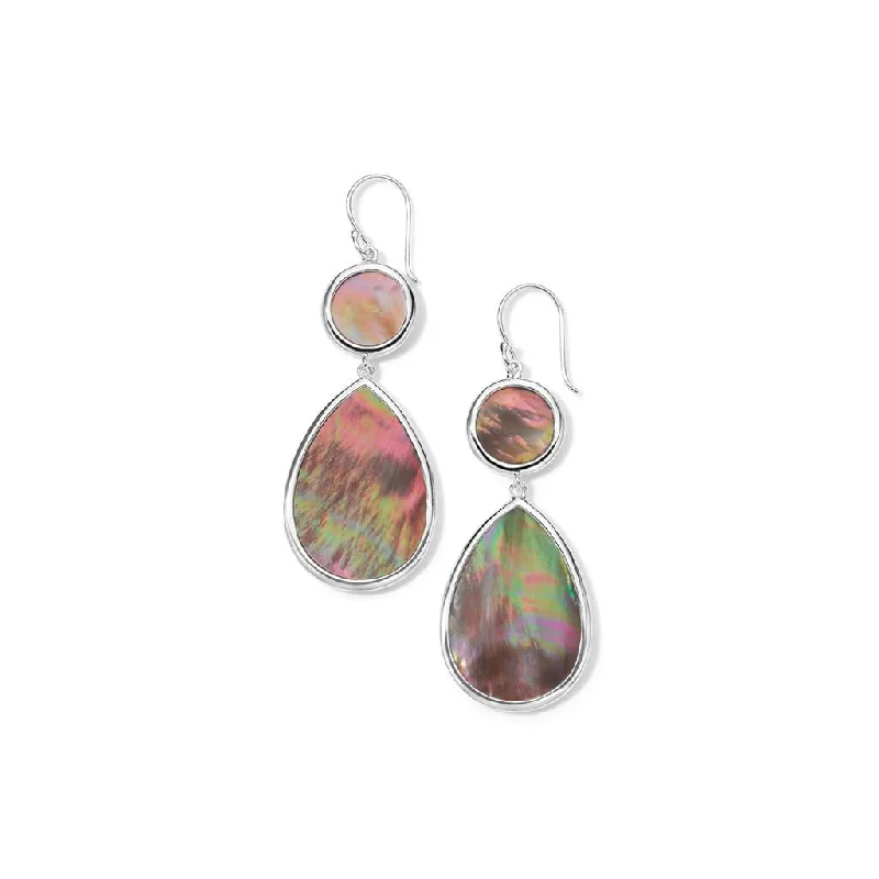 Ladies satin finish earrings -Ippolita Sterling Silver Dot & Teardrop Earring