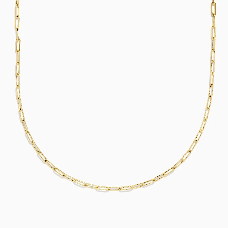 Ladies Necklaces for Chef Glow-14K Yellow Gold 20" 2.5mm Paperclip Necklace