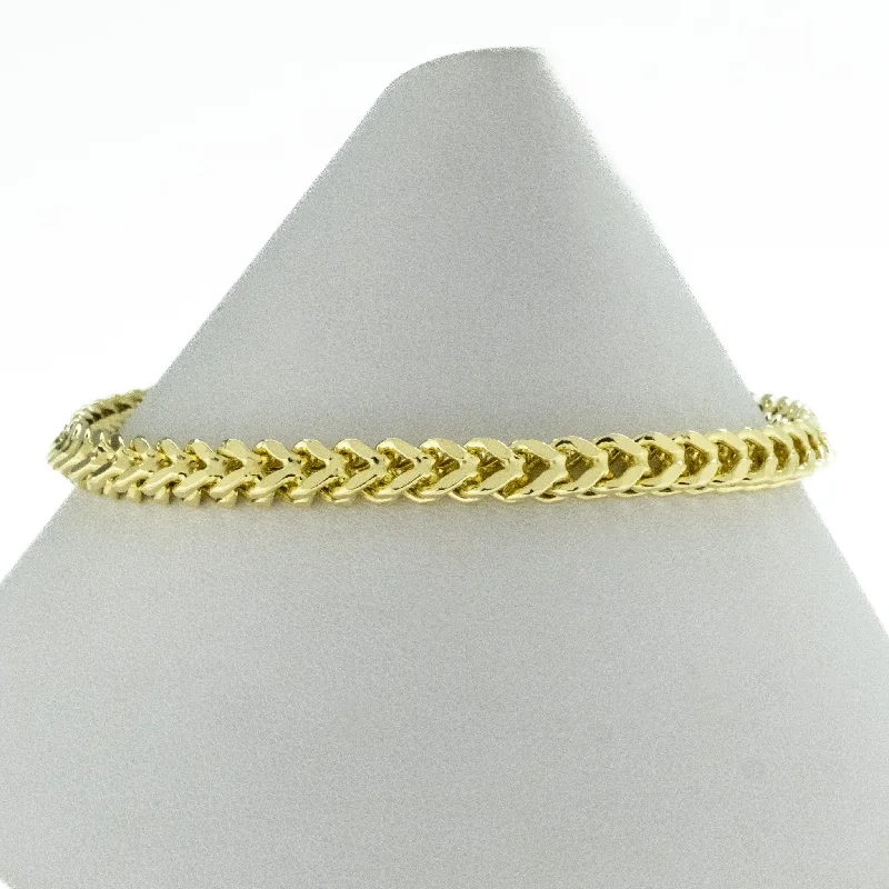 ladies gold bracelets wave patterns -4.7mm Wide Gold Foxtail Bracelet 8" in 14K Yellow Gold