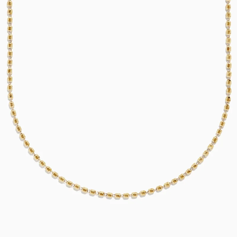 Ladies Necklaces for Volunteer Shine-14K Yellow Gold Bead Necklace