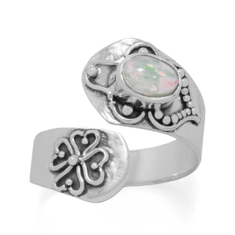 Ladies royal purple rings -Sterling Silver Genuine Ethiopian Opal Wrap Ring