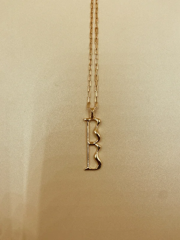 Ladies Necklaces Handcrafted Shine-Letter B Necklace | 18kt Solid Gold