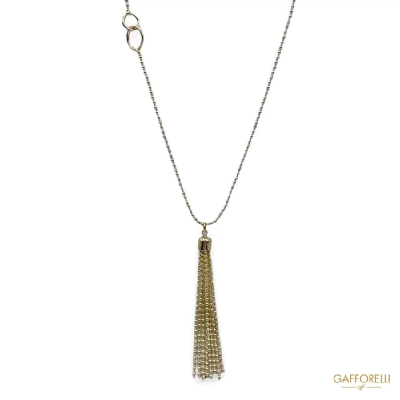 Ladies Necklaces Light Spark-Necklace with Gold-colored Pendant Tassel C289 - Gafforelli Srl