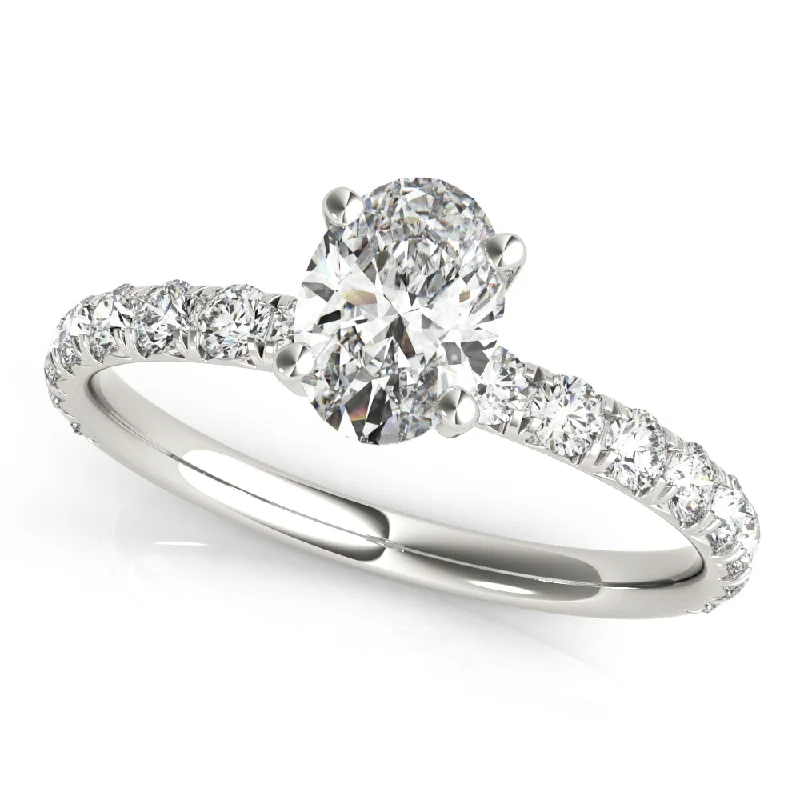 Ladies space gleam wedding rings -Single Row Diamond Engagement Ring