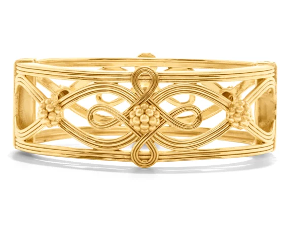 gold filigree bracelets for women -Bracelet - Monique Hinged Bangle