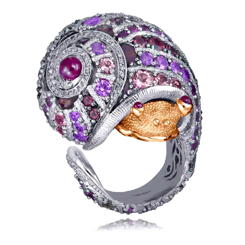 Ladies warm topaz rings -Gold Rosy The Snail Ring