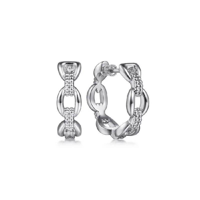 Ladies Valentine’s glow earrings -Gabriel & Co. - EG14427SVJJJ - 925 Sterling Silver 20MM Oval Link Classic Hoop Earrings