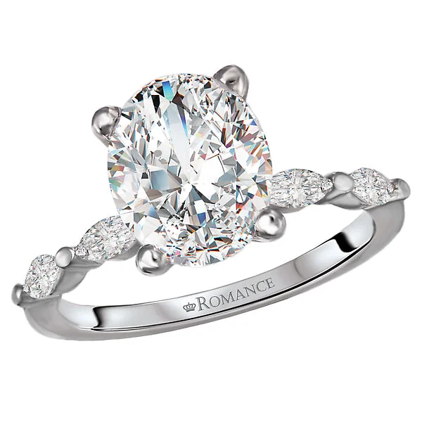 Ladies travel quest wedding rings -Semi-Mount Diamond Engagement Ring