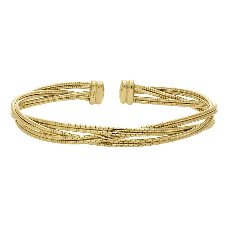 adjustable ladies bracelets with clasps -Gold Vermeil Sterling Silver Twisted Omega Cuff Bracelet