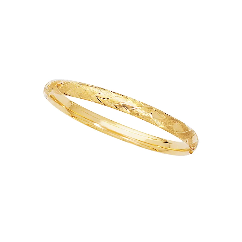 oxidized silver bracelets for women -14K Gold X Pattern Bangle