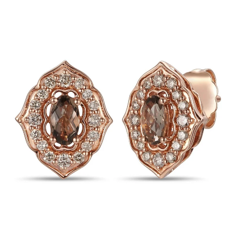 Ladies fluttering butterfly earrings -Le Vian Creme Brulee® Chocolate Quartz® and Diamond Earrings TRMH 32A