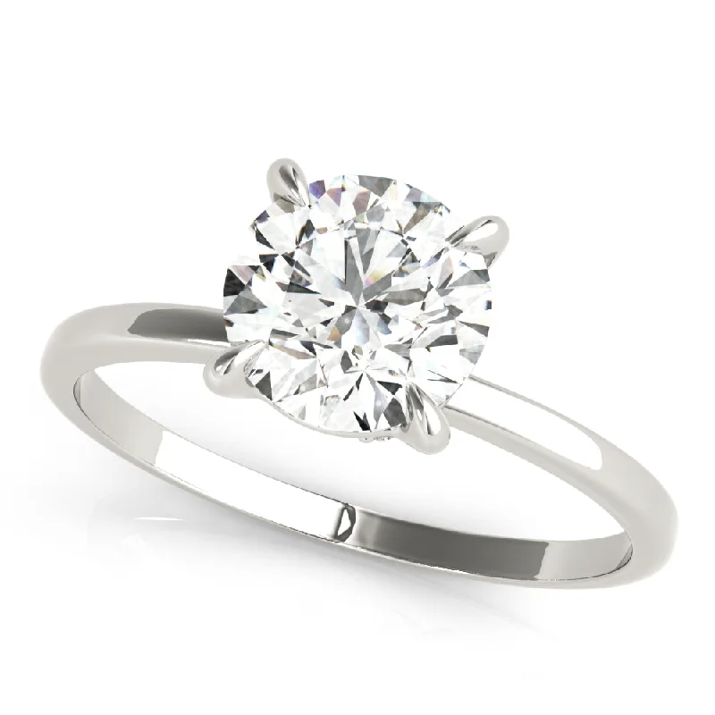 Ladies aged metal wedding rings -Halo Diamond Engagement Ring