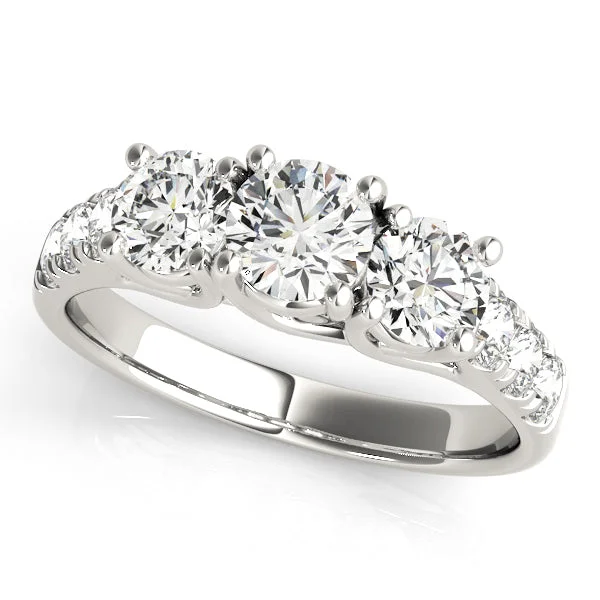 Ladies cat whisker wedding rings -Three Stone Diamond Engagement Ring