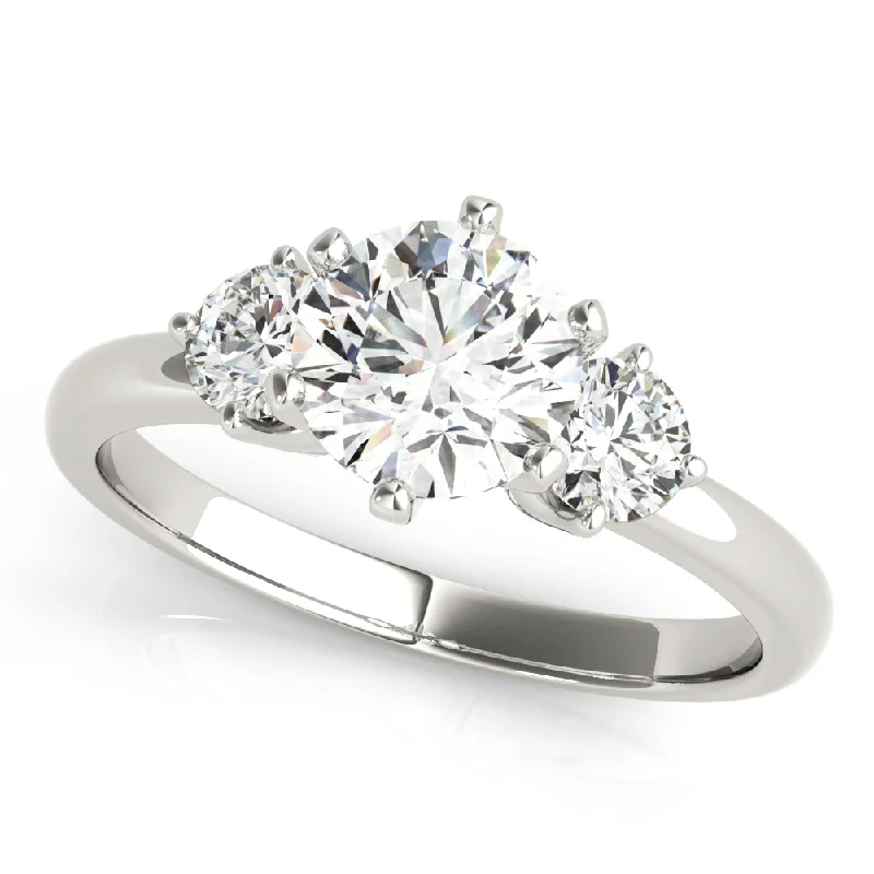 Ladies triangular glow wedding rings -Three Stone Diamond Engagement Ring