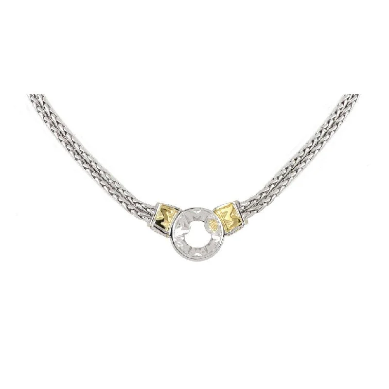 Ladies Necklaces with Pure Danburite-John Medeiros : Antiqua Gold Circle Double Strand Necklace