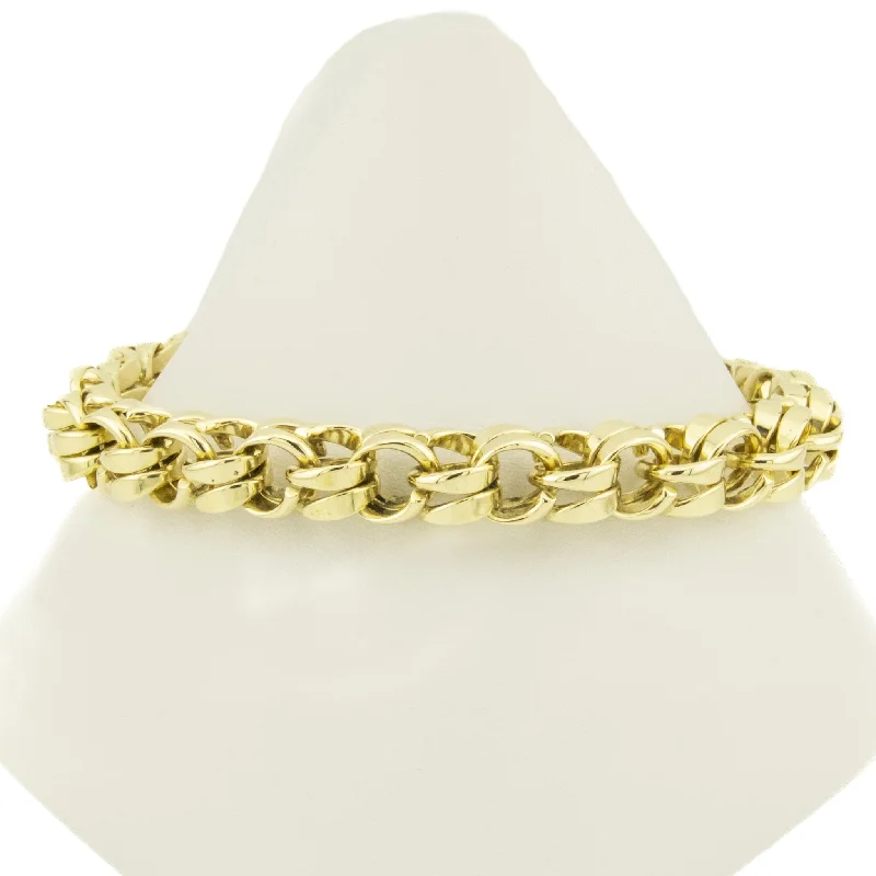 ladies formal bracelets evening wear -7mm Wide Fashion Gold Chain 7.75" Bracelet in 14K Yellow Gold - 33.9 grams