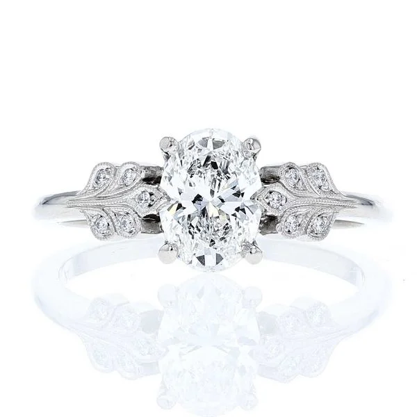 Ladies channel set wedding rings -Art Nouveau Engagement Ring