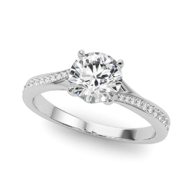 Ladies lavish luxury wedding rings -Single Row Diamond Engagement Ring