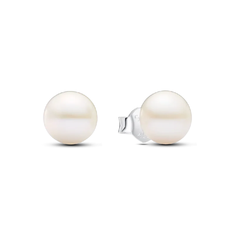 Ladies fine thread earrings -Treated Freshwater Cultured Pearl 7mm Stud Earrings