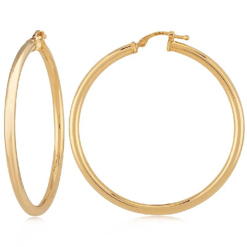 Ladies antique treasure earrings -14k Yellow Gold Tube Hoop Earrings