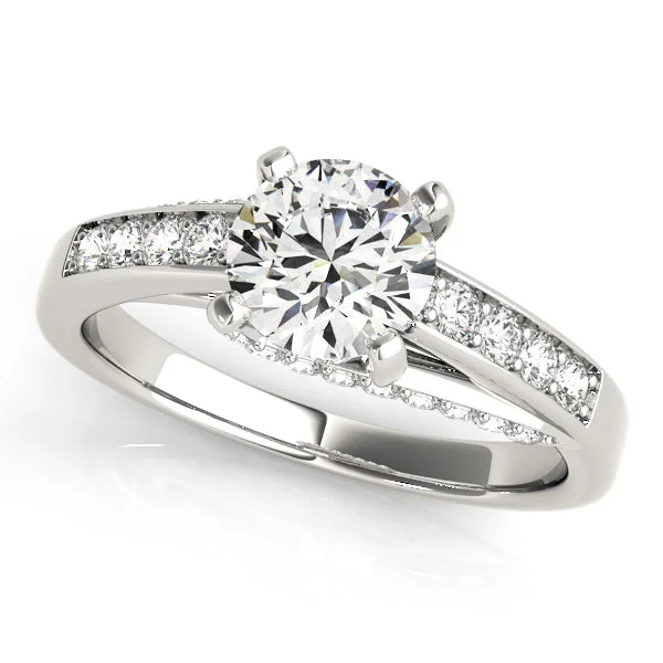 Ladies flowing hippie wedding rings -Single Row Diamond Engagement Ring