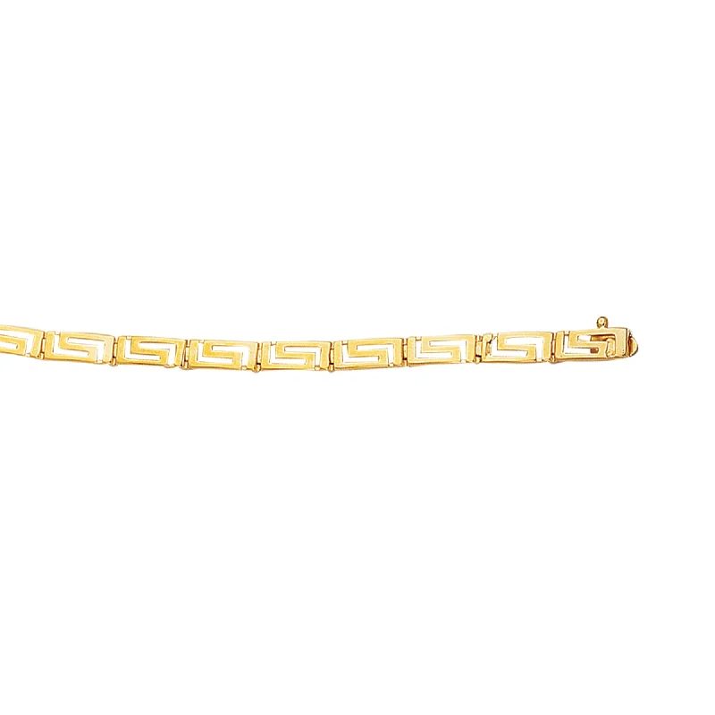 ladies gold bracelets infinity symbol -14K Gold Greek Key Bracelet