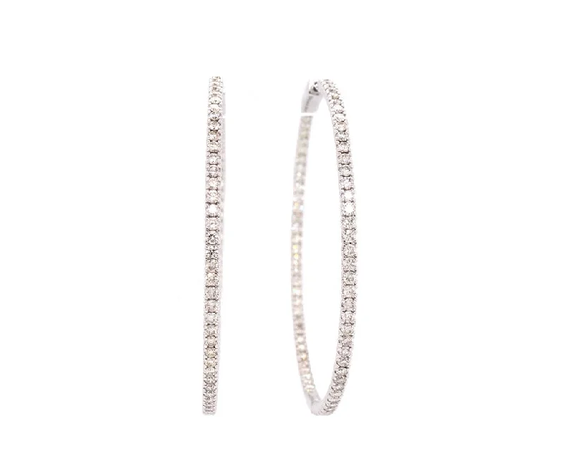 Ladies braided weave earrings -New 2.75ctw Diamond Inside Out Hoop Earrings in 14K