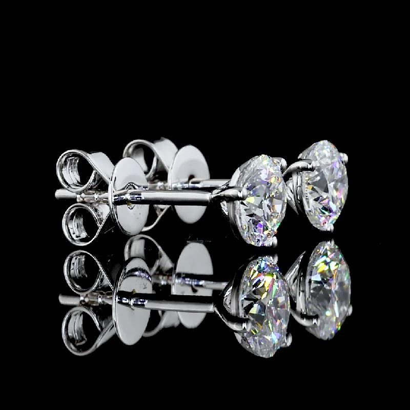 Ladies sparkling diamond earrings -14K White Gold Lab Grown Round Diamond Martini Earrings ER2178