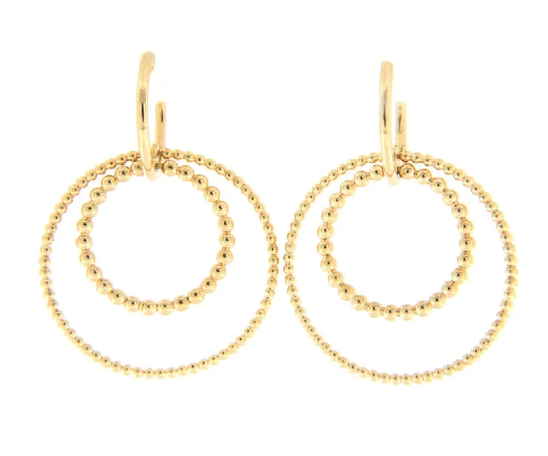 Ladies luxurious gleam earrings -Gabriel & Co. Bujukan Double Hoop Earrings in 14K