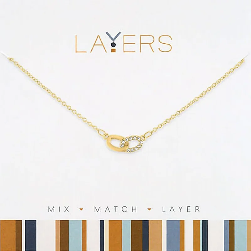 Ladies Necklaces Light Spark-Center Court: Gold Links Layers Necklace