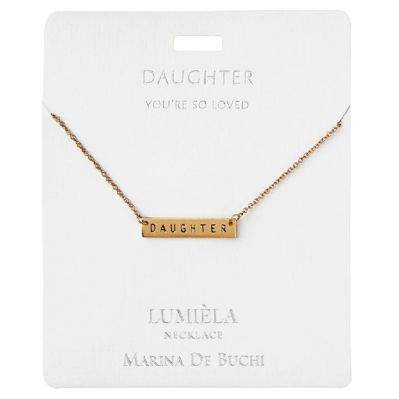 Ladies Necklaces with Yellow Sanidine-Lumiela Necklace: " daughter you're so loved " -Daughter