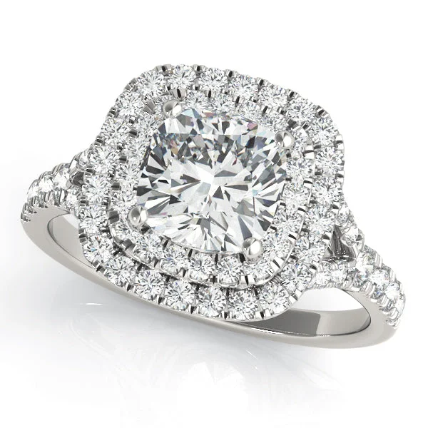 Ladies hefty gleam wedding rings -Halo Diamond Engagement Ring