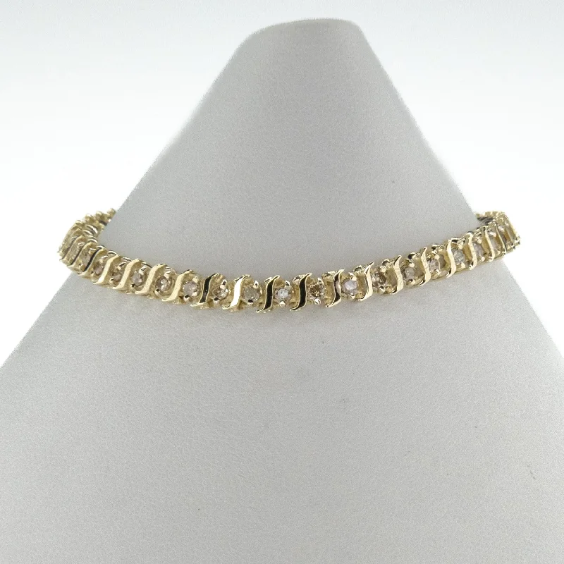 trendy minimalist bracelets for ladies -1.50ctw Multi Diamond 7" Tennis Bracelet in 14K Yellow Gold