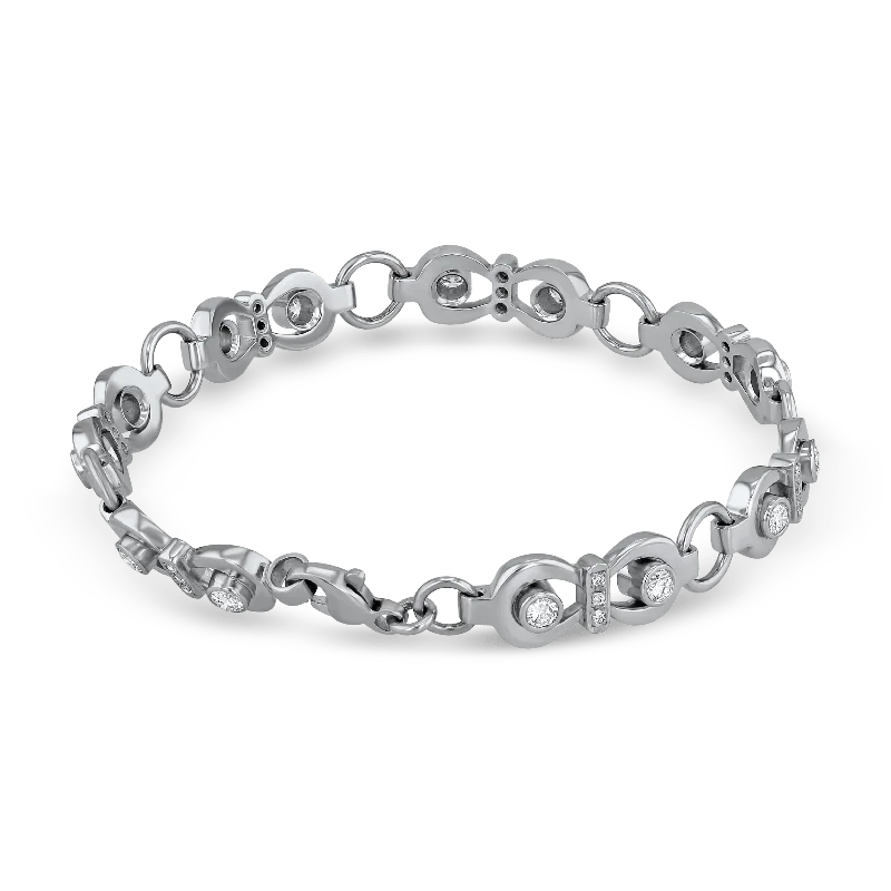 ladies sterling silver bracelets with stones -Grandeur Bracelet