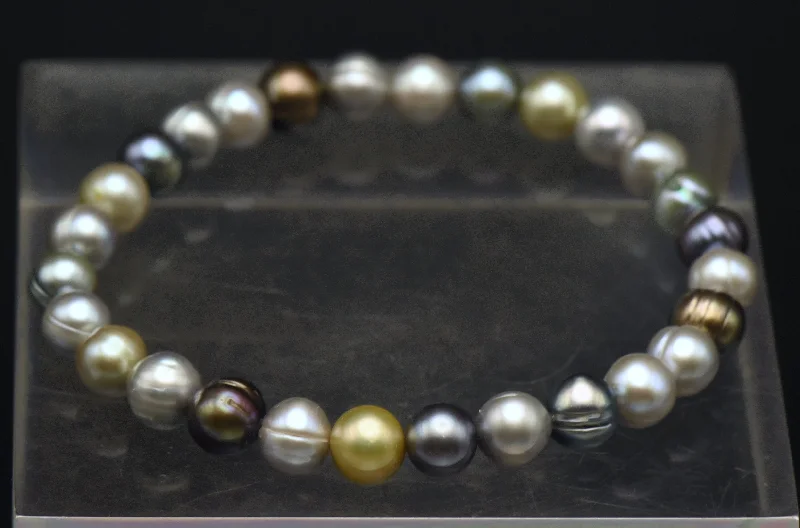 delicate bracelets for women small wrists -Honora - Multi-Color Cultured Pearl Stretch Bracelet