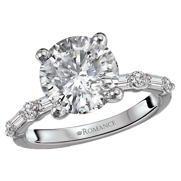 Ladies urban sleek wedding rings -Diamond Semi-Mount Engagement Ring