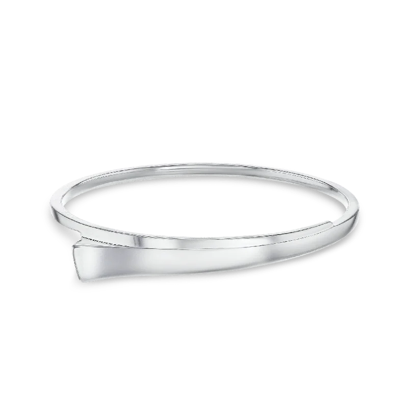 matte silver bracelets for women -Nailed It Bangle