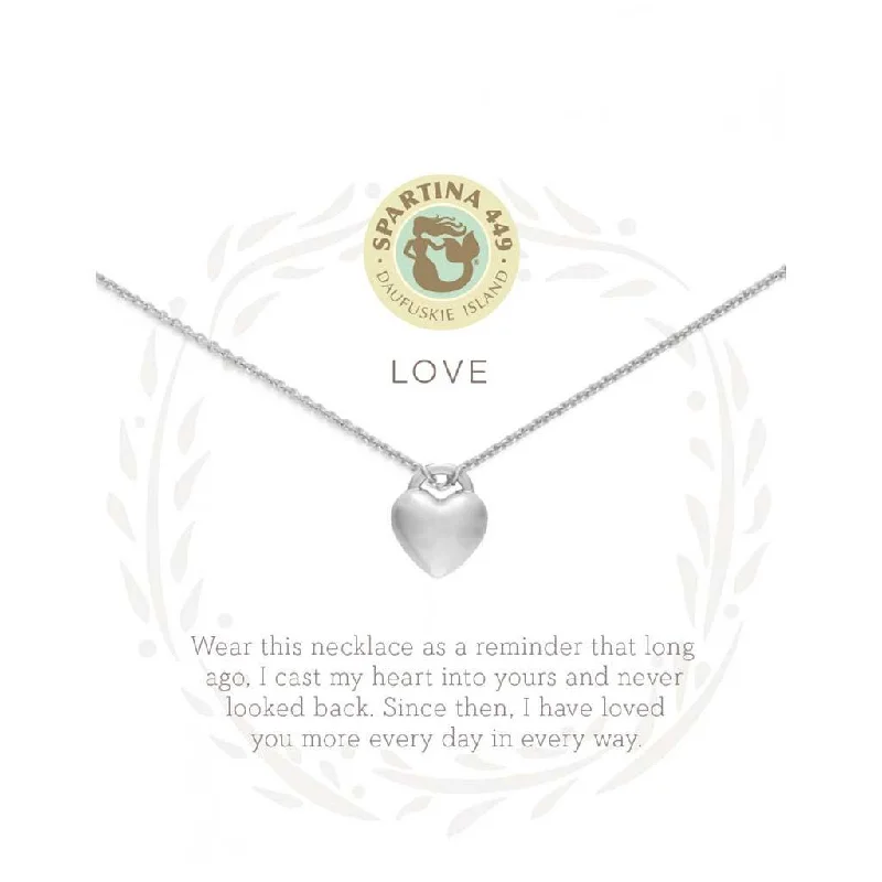 Ladies Necklaces with Square Shine-Spartina : Sea La Vie Love Necklace in Silver