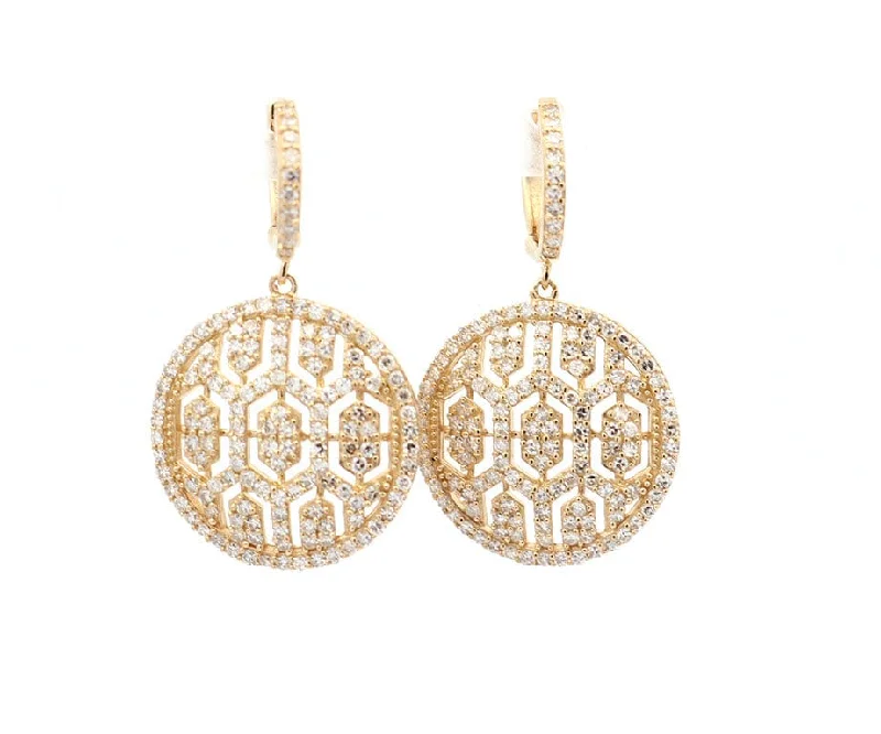 Ladies travel quest earrings -Effy D’oro 1.35ctw Diamond Maze Drop Earrings in 14K