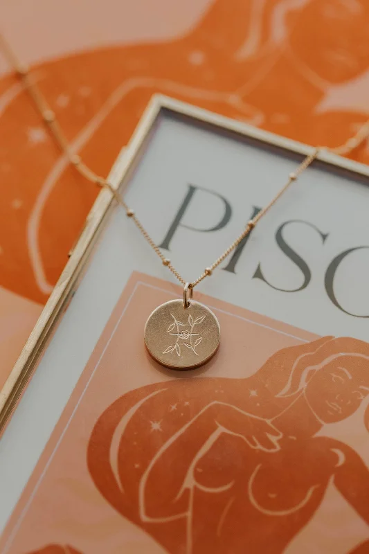 Ladies Necklaces with Square Shine-Pisces In Bloom Necklace