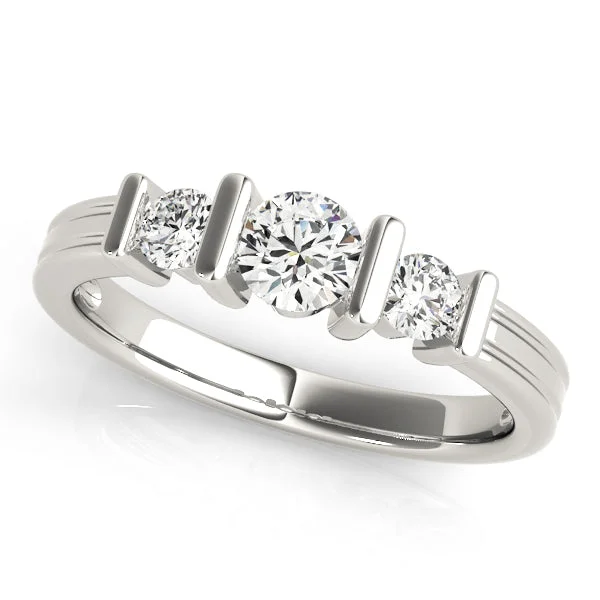 Ladies distinctive unique wedding rings -Three Stone Diamond Engagement Ring